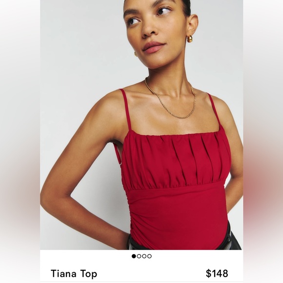 Reformation Red Ruched Top - Picture 4 of 4
